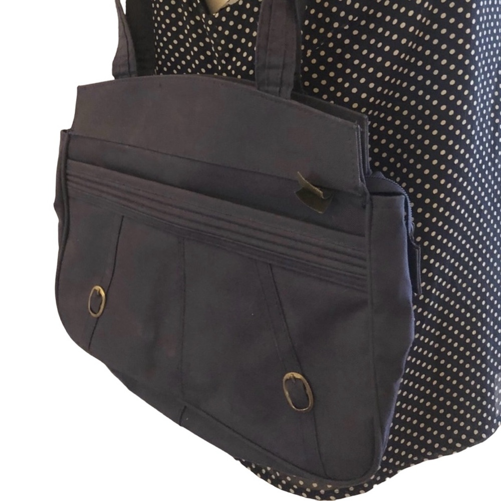 1980’s Vintage Navy Shoulder Bag by Sarne, Minimalist Design Canvas Shoulder Bag